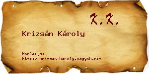 Krizsán Károly névjegykártya