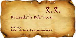 Krizsán Károly névjegykártya