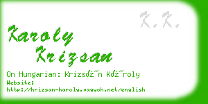 karoly krizsan business card
